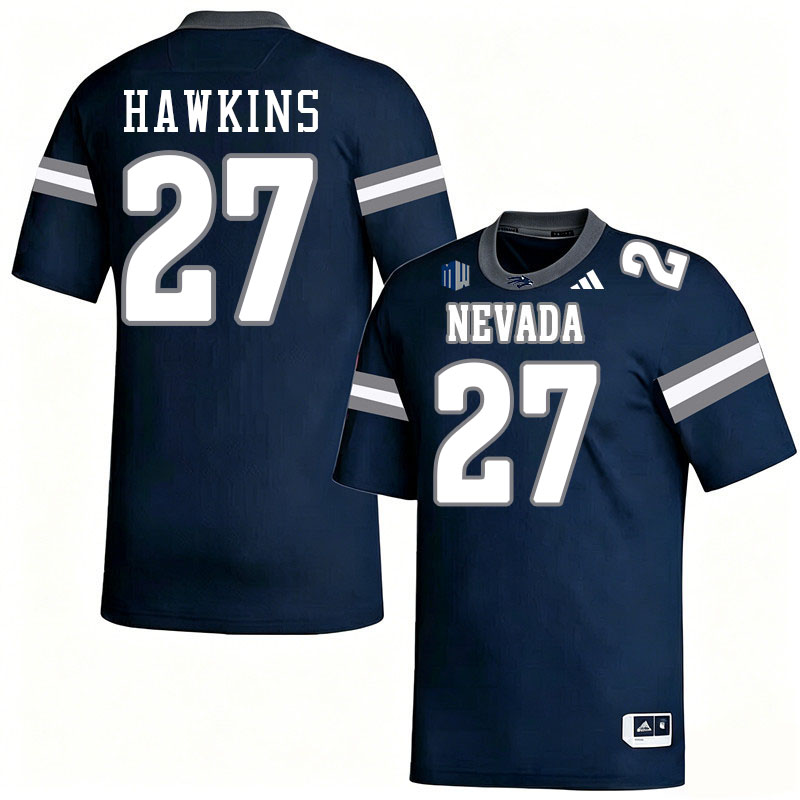 Nevada Wolf Pack #27 Frank Hawkins College Football Jerseys,Uniforms-Navy